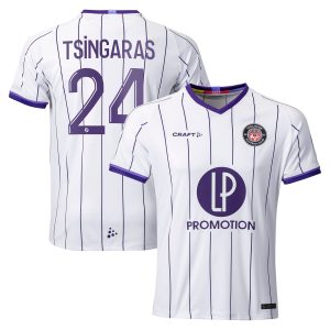 Toulouse Football Club Home Shirt 2022-23 with Tsingaras 24 printing