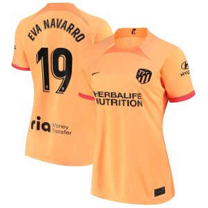 Atlético de Madrid Third Shirt 2022-23 - Womens with Eva navarro 19 printing