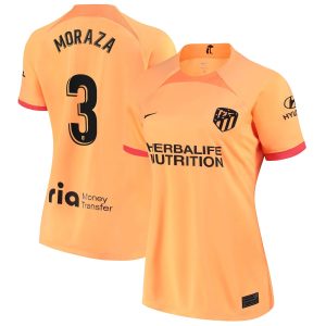 Atlético de Madrid Third Shirt 2022-23 - Womens with Moraza 3 printing