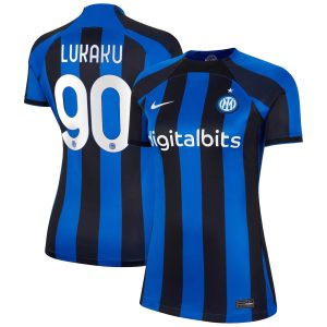 Inter Milan Home Shirt 2022-23 - Womens with Lukaku 90 printing