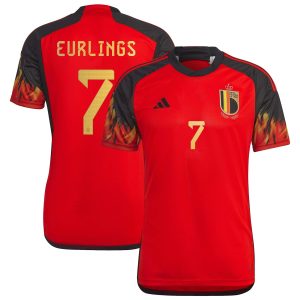 Belgium Home Shirt 2022 with Eurlings 7 printing