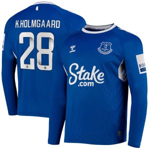 Everton WSL Home Shirt 2022-23 - Long Sleeve with K.Holmgaard 28 printing