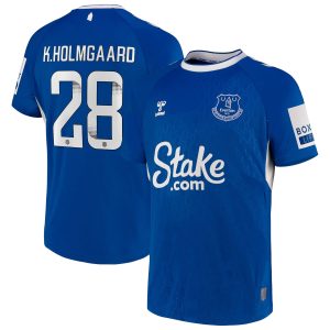 Everton WSL Home Shirt 2022-23 with K.Holmgaard 28 printing