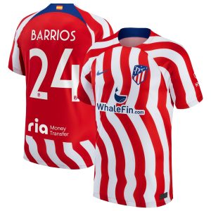 Atlético de Madrid Metropolitano Home Shirt 2022-23 with Barrios 24 printing