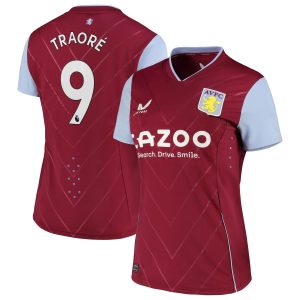 Aston Villa Home Pro Shirt 2022-23 - Womens with Traoré 9 printing