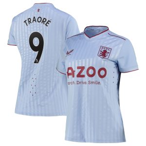 Aston Villa Away Pro Shirt 2022-23 - Womens with Traoré 9 printing