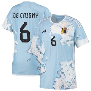 Belgium Authentic Away Shirt 2023 - Womens with De Caigny 6 printing