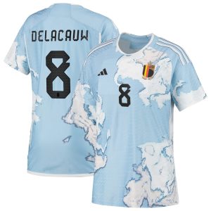 Belgium Authentic Away Shirt 2023 - Womens with Delacauw 8 printing