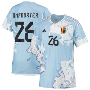 Belgium Authentic Away Shirt 2023 - Womens with Ampoorter 26 printing