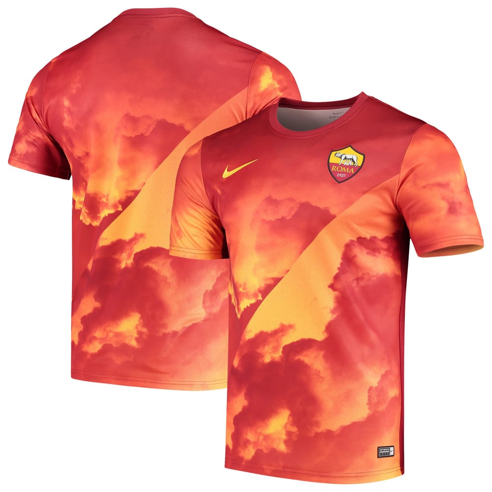 AS Roma Pre-Match Red/Gold Jersey Shirt 2019-20 for Men