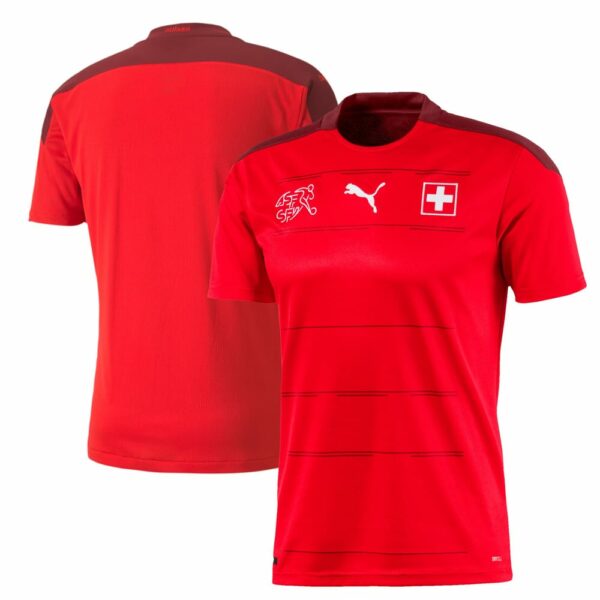 Switzerland Home Red/Garnet Jersey Shirt 2020-21 for Men