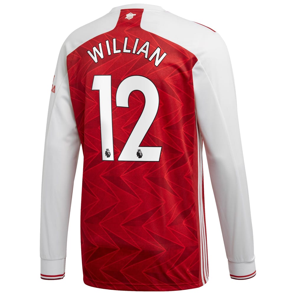 Arsenal Home Long Sleeve Maroon Jersey Shirt 2020-21 player Willian printing for Men