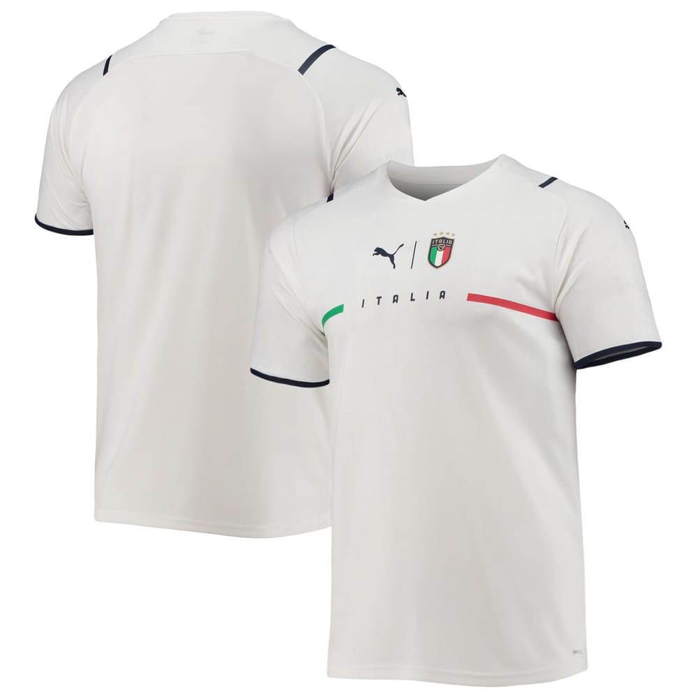 Italy Away White/Navy Jersey Shirt 2021-22 for Men