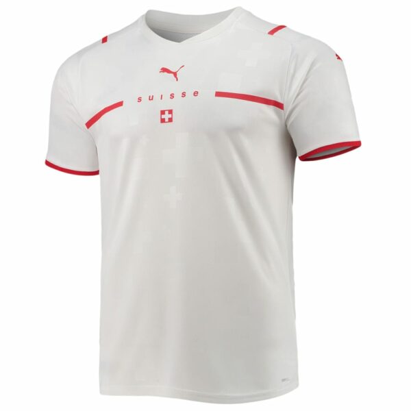 Switzerland Away White/Red Jersey Shirt 2021-22 for Men