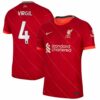 Liverpool Home Red Jersey Shirt 2021-22 player Virgil Van Dijk printing for Men