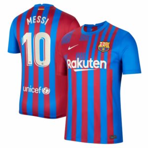 Barcelona Home Blue Jersey Shirt 2021-22 player Lionel Messi printing for Men