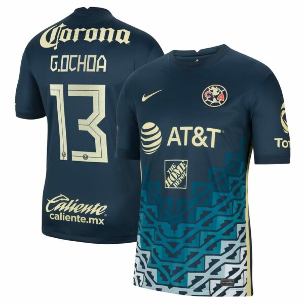 Club America Away Navy Jersey Shirt 2021-22 player Guillermo Ochoa printing for Men