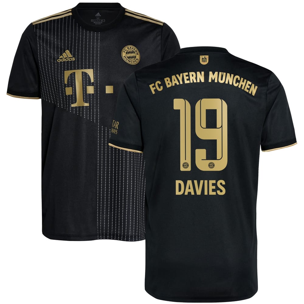 Bayern Munich Away Black Jersey Shirt 2021-22 player Alphonso Davies printing for Men