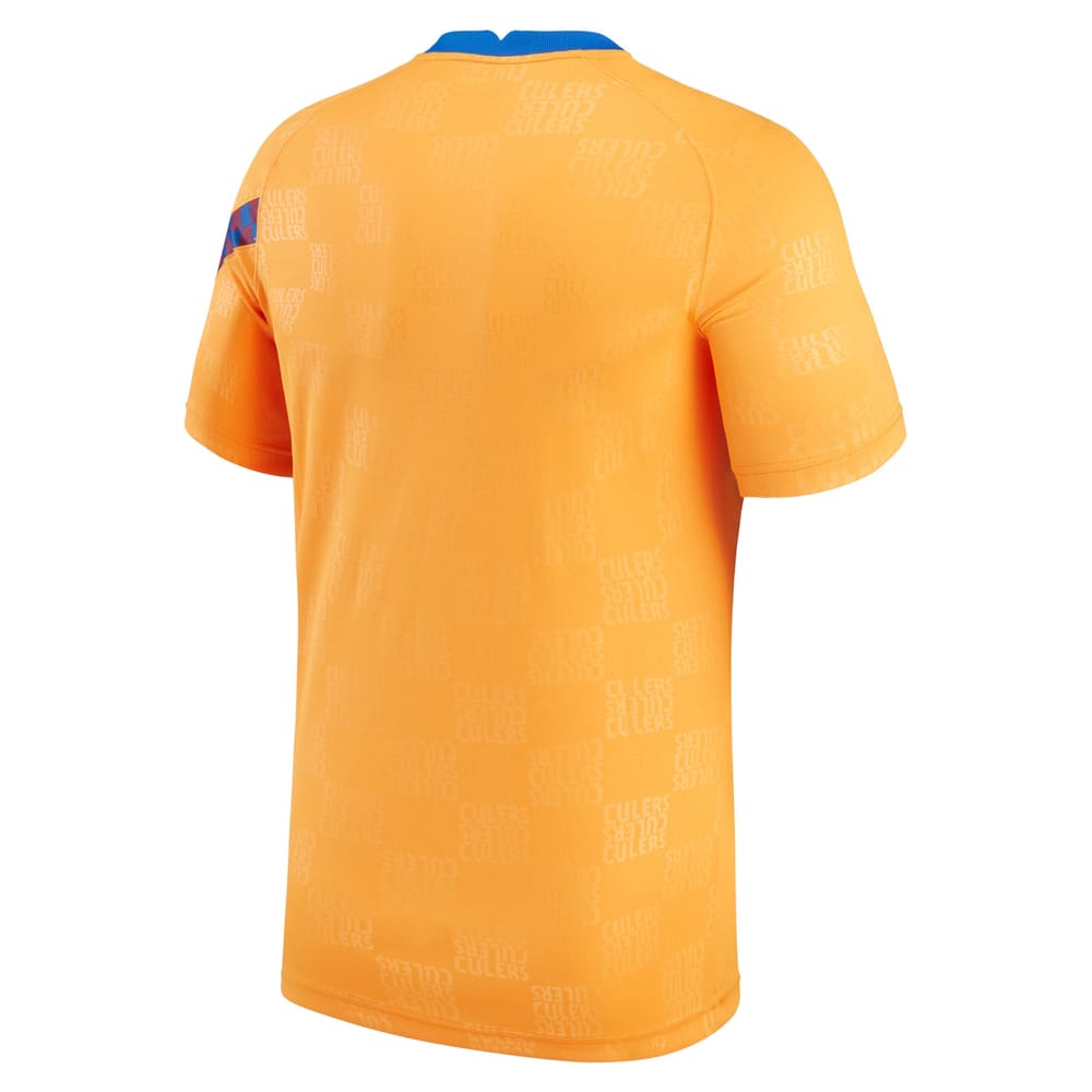 Respectvol Gemaakt om te onthouden buurman Barcelona Pre-Match Orange Jersey Shirt 2021-2022 for Men