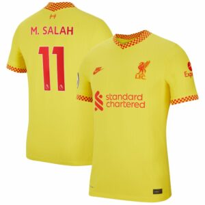 Liverpool Third Yellow Jersey Shirt 2021-22 player Mohamed Salah printing for Men