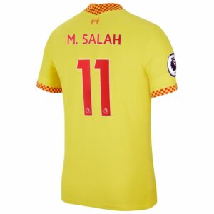 Liverpool Third Yellow Jersey Shirt 2021-22 player Mohamed Salah printing for Men