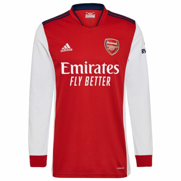 Arsenal Home Long Sleeve Red/White Jersey Shirt 2021-22 player Nicolas Pépé printing for Men