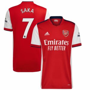 Arsenal Home Red/White Jersey Shirt 2021-22 player Bukayo Saka printing for Men