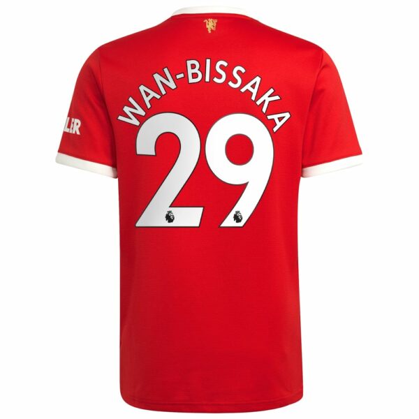 Manchester United Home Red Jersey Shirt 2021-22 player Aaron Wan-Bissaka printing for Men