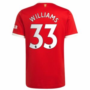 Manchester United Home Red Jersey Shirt 2021-22 player Brandon Williams printing for Men