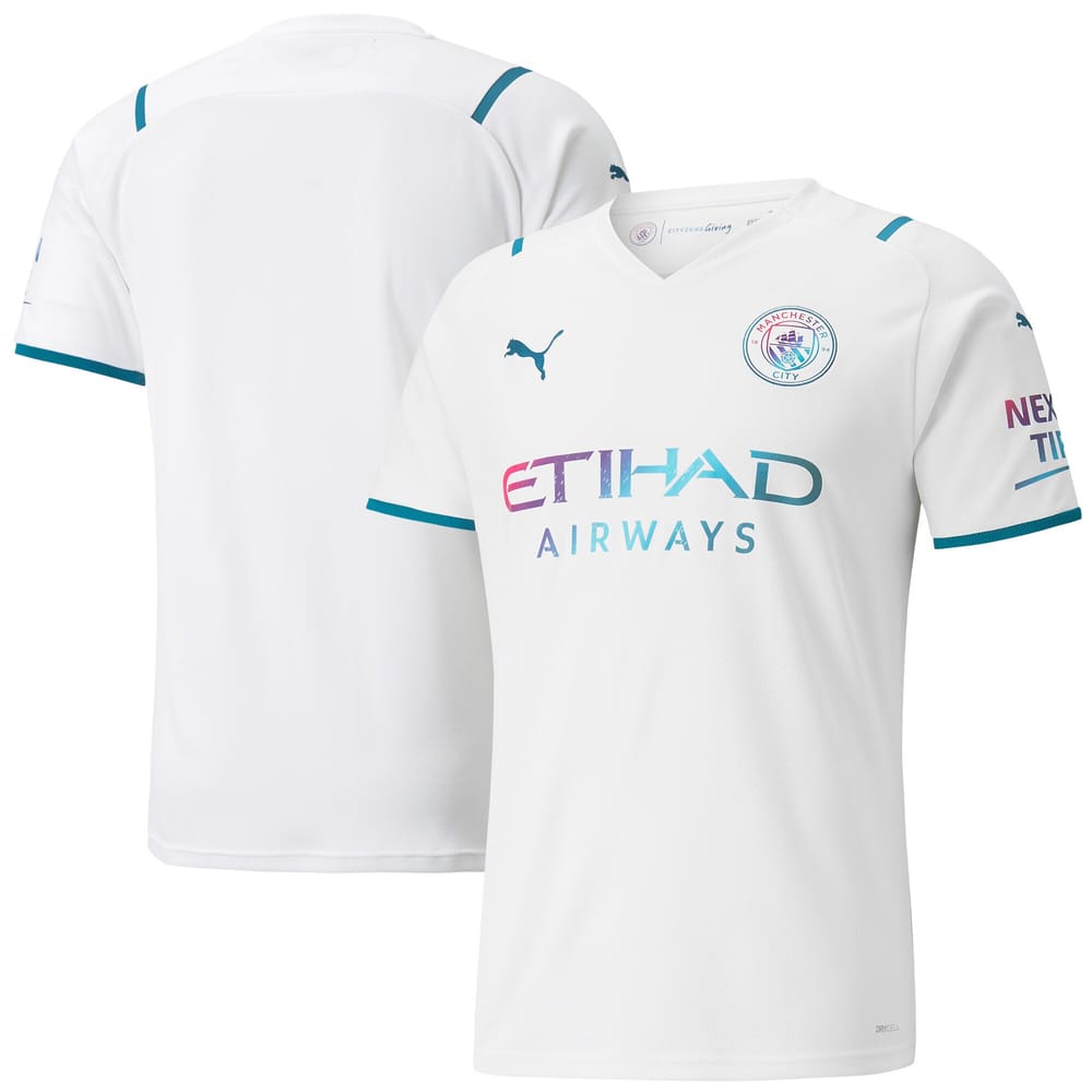 Manchester City Away White Jersey Shirt 2021-22 for Men