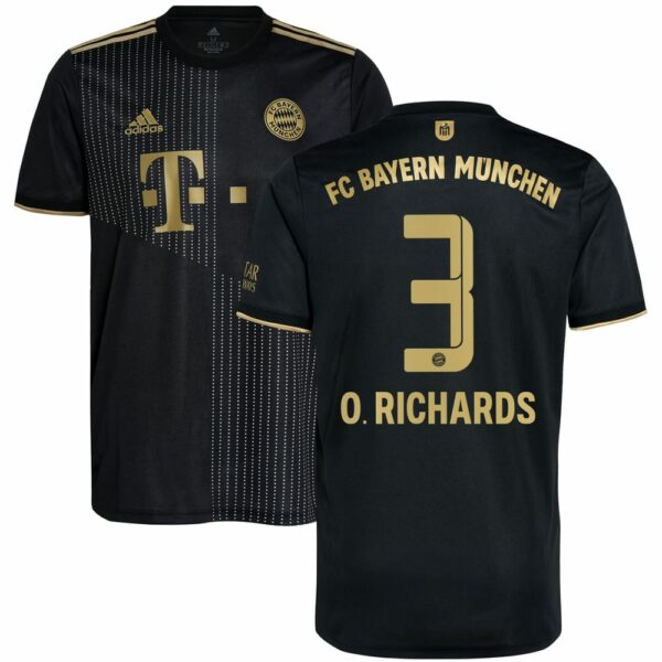 Bayern Munich Away Black Jersey Shirt 2021-22 player Omar Richards printing for Men