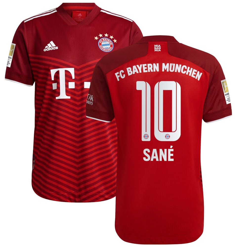 Bayern Munich Home Red Jersey Shirt 2021-22 player Leroy Sané printing for Men