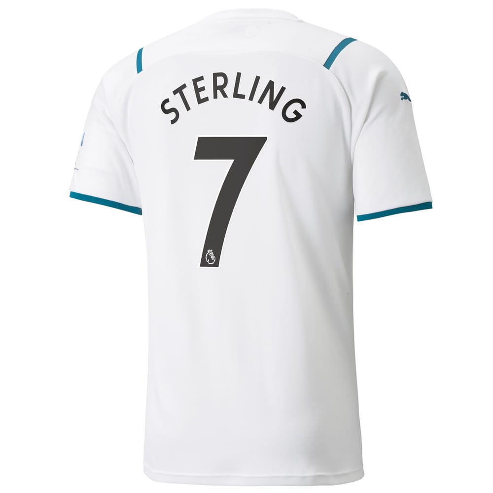 Manchester City Away White Jersey Shirt 2021-22 player Raheem Sterling printing for Men