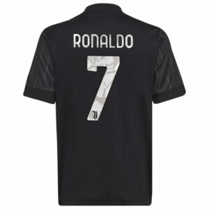 Juventus Away Black Jersey Shirt 2021-22 player Cristiano Ronaldo printing for Men