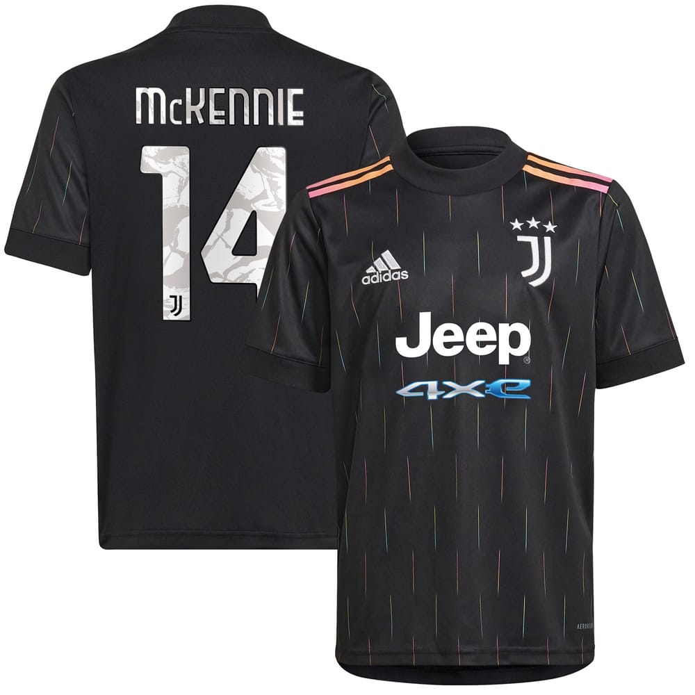 Juventus Away Black Jersey Shirt 2021-22 player Weston McKennie printing for Men