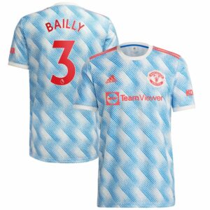 Manchester United Away White Jersey Shirt 2021-22 player Eric Bailly printing for Men