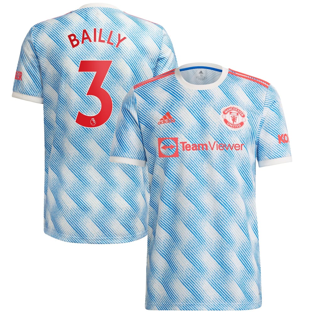 Manchester United Away White Jersey Shirt 2021-22 player Eric Bailly printing for Men