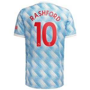 Manchester United Away White Jersey Shirt 2021-22 player Marcus Rashford printing for Men