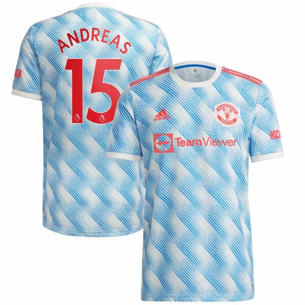 Manchester United Away White Jersey Shirt 2021-22 player Andreas Pereira printing for Men