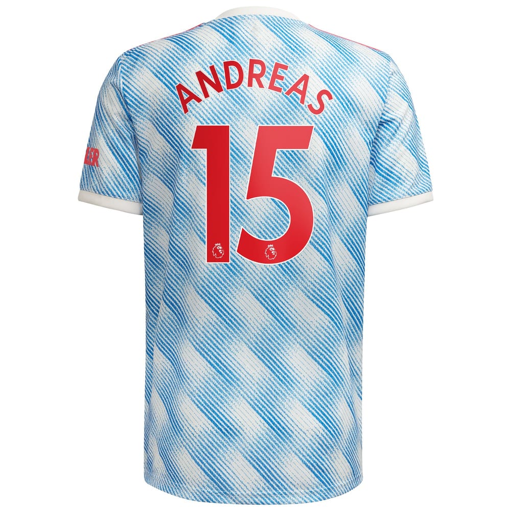 Manchester United Away White Jersey Shirt 2021-22 player Andreas Pereira printing for Men