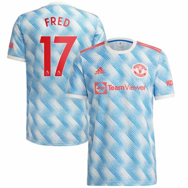 Manchester United Away White Jersey Shirt 2021-22 player Fred printing for Men