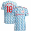 Manchester United Away White Jersey Shirt 2021-22 player Bruno Fernandes printing for Men