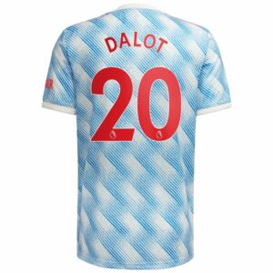Manchester United Away White Jersey Shirt 2021-22 player Diogo Dalot printing for Men