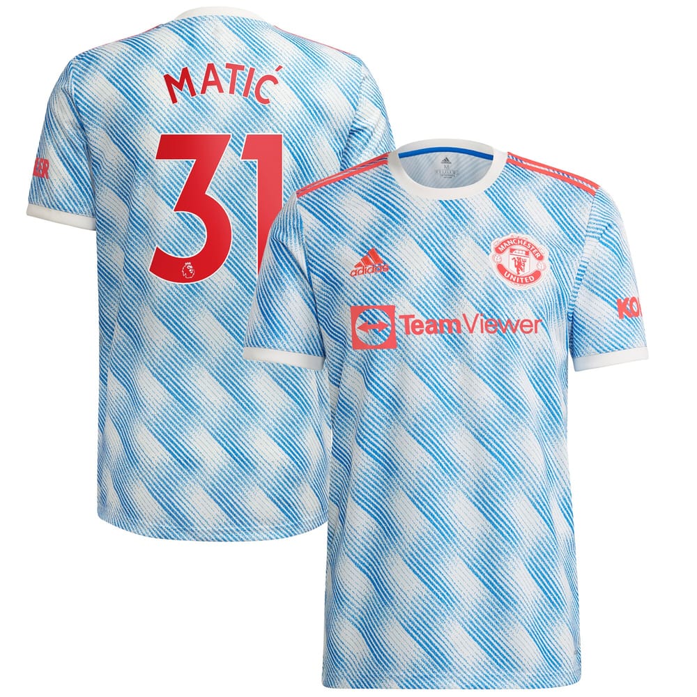 Manchester United Away White Jersey Shirt 2021-22 player Nemanja Matic printing for Men