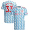 Manchester United Away White Jersey Shirt 2021-22 player Brandon Williams printing for Men