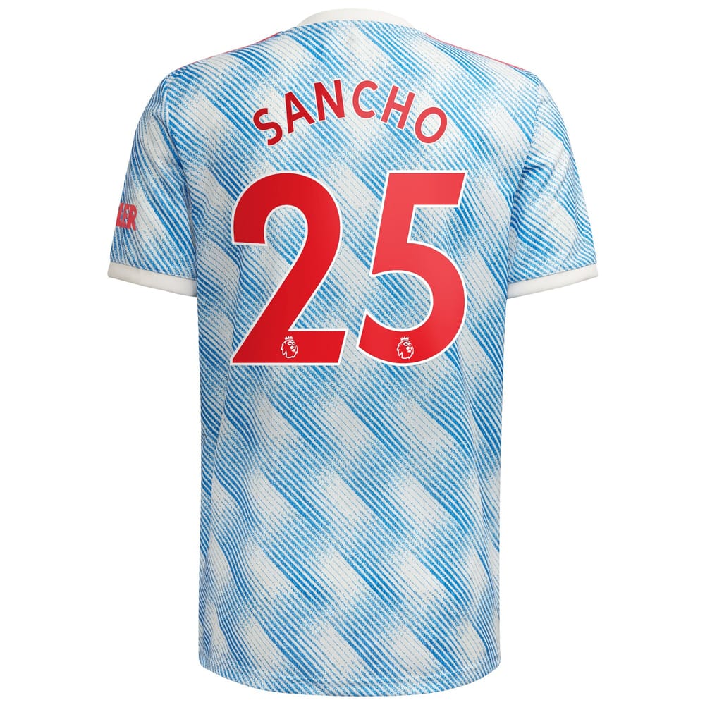 Manchester United Away White Jersey Shirt 2021-22 player Jadon Sancho printing for Men