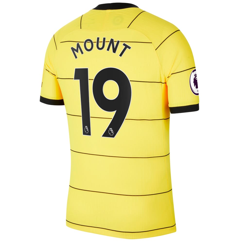 Chelsea Away Yellow Jersey Shirt 2021-22 player Mason Mount printing for Men