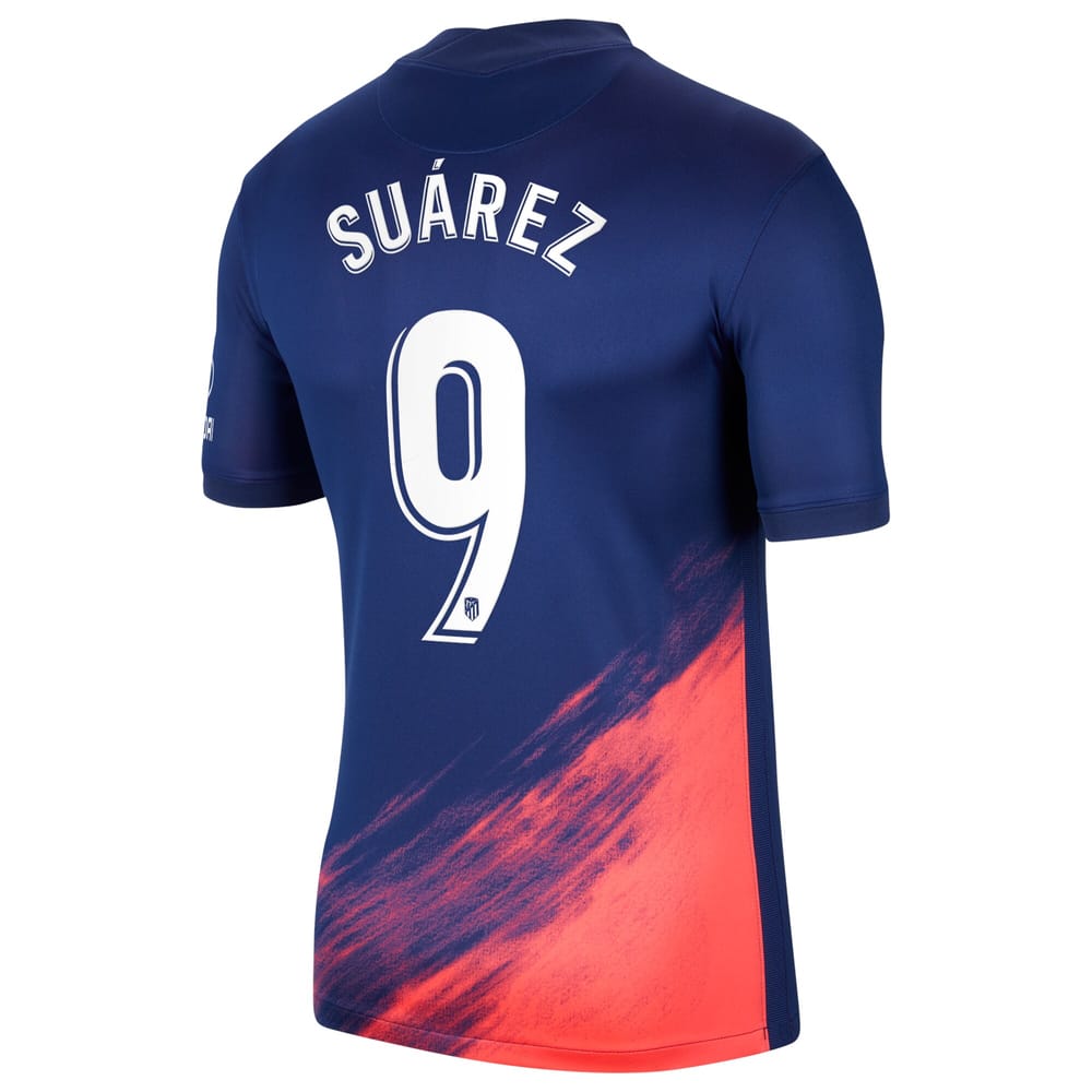 Atletico de Madrid Away Blue Jersey Shirt 2021-22 player Luis Suárez printing for Men
