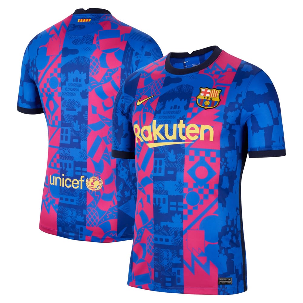 Barcelona Third Blue Jersey Shirt 2021-22 for Men