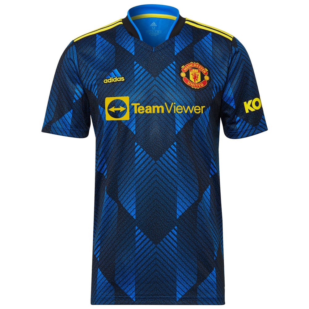 Manchester United Third Blue Jersey Shirt 2021-22 player Victor Lindelof printing for Men